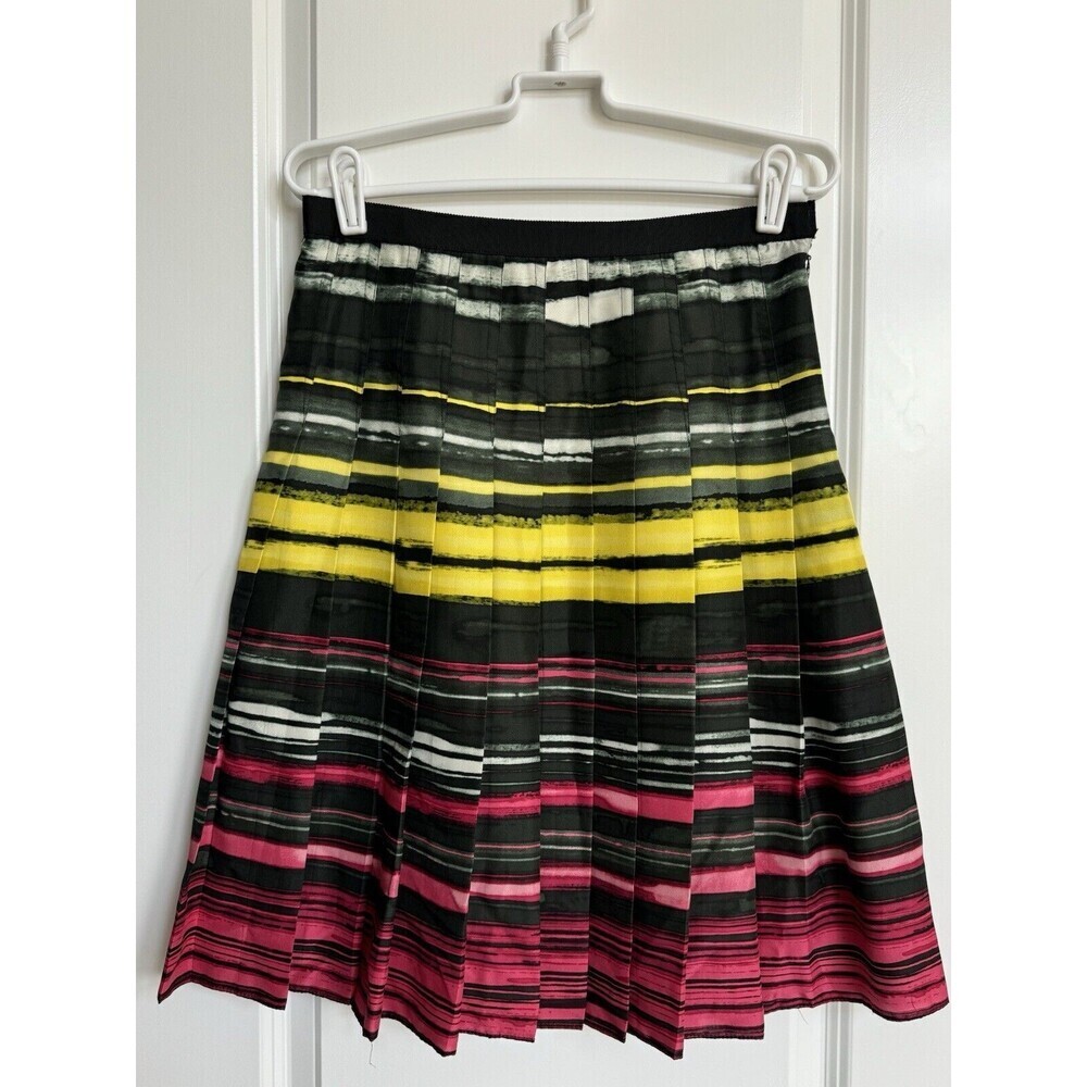 Carlisle Multicolor Vibrant Silk Lined Pleated Skirt Size 2 UK 0